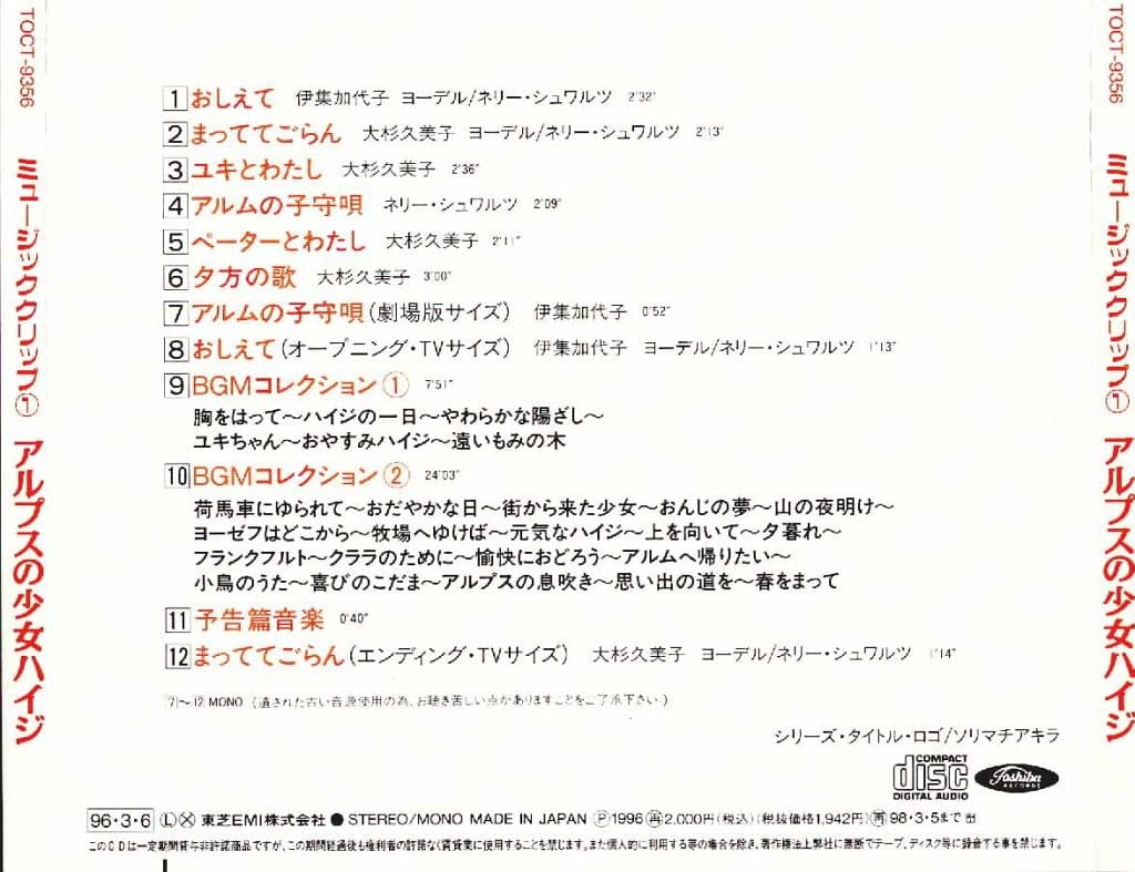 Natsukashi no Music Clip (1) Alps no Shoujo Heidi